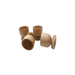 efo Wooden Egg Cups - Boiled Egg Holder - Easter Egg Cup Set of 4 - DIY Unfinished Wood Decor - Kids Arts and Crafts - Easter Toy - Beach Wood Egg