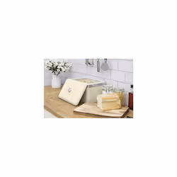 Swan SWKA1010CN Retro Bread Bin, Metal, Cream(Retro), 18 Litre Storage Capacity