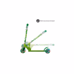 EVO Childrens Light Up Inline Scooter | Kids Push 2 Wheeled Scooter With Adjustable Handle Height | Easy Foldable Kids' Scooter For Boys And Girls|