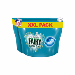 Fairy Non-Bio PODS Washing Liquid Laundry Detergent Tablets Capsules 108 Washes 54x2 Huggably Soft for Sensitive Skin