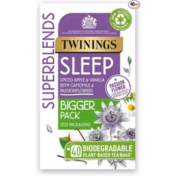 Twinings Superblends Sleep Tea Spiced Apple & Vanilla Herbal Tea Infusion with Camomile Passion Flower 40 Biodegradable Tea B ...