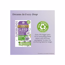 Twinings Superblends Sleep Tea Spiced Apple & Vanilla Herbal Tea Infusion with Camomile Passion Flower 40 Biodegradable Tea Bags