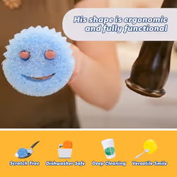 Scrub Daddy Colors Sponge Scrubber Multipack Dish Washing Texture Changing Non Scourers Cleaning Tools Kitchen Bathroom Resistant Dishwasher Pack of 3