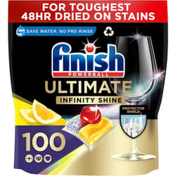 Finish Ultimate Infinity Shine Dishwasher Tablets, LEMON, 100 Dishwasher Tablets