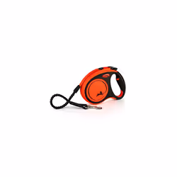 Flexi Xtreme Tape Orange & Black Medium 5m Retractable Dog Leash/Lead for dogs up to 35kgs/77lbs