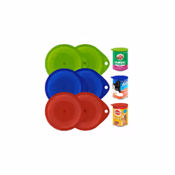 6pk Tin Can Lids for Dog Food | Assorted Colour Can Lid Tin Covers for Dog Food | Plastic Lids for Tin Can Covers for Tins Gr ...