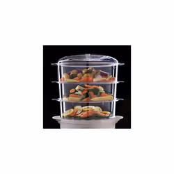 Russell Hobbs 21140 3-Tier Food Steamer, 800 W, 9 Litre, White & 22241 Food Collection Hand Blender, 200 W - White