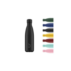 Chilly's Water Bottle - Stainless Steel and Reusable - Leak Proof, Sweat Free - All Black - 500ml