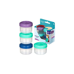 Sistema Dressing Pots To Go Food Container Sauce Pots With Lids 35 Ml Bpa-Free Blue, Green, Pink & Purple Lids Recyclable With Terracycle 4 Count