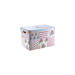 Curver Stockholm Patchwork Kitchen, Living room, Bathroom, Bedroom, Utility Large Rectangular Deco Storage Box 22 Litres - Pink