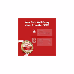 Wellness CORE 98% Beef, Wet Cat Food, Grain Free P?t?, Cat Food Wet with High Meat Content, Beef, 12 x 85 g
