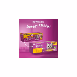 Whiskas 1+ Adult Poultry Selection in Jelly 40 Pouches, Adult Wet Cat Food, Megapack (40 x 85 g)