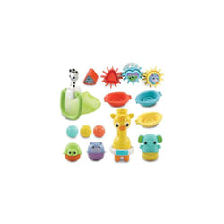 VTech 6-in-1 Bath Set, Bathtub Toy with 10+ Accessories Including Stacking & Linking Boats, Shape Sorter, Colourful Balls, Bath Time Gift for Babies &