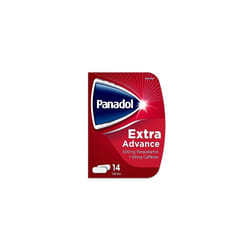 Panadol, Paracetamol Caffeine Pain Relief Tablets 500mg/65mg Extra Advance, Red, 14 Count