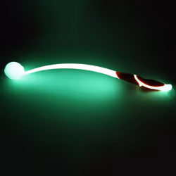 Chuckit! Pro Max Glow 18M Hands Free Dog Ball Pick Up & Throw Glow In The Dark Launcher With Medium Max Glow Rubber Ball, 46cm Long, Assorted Colours