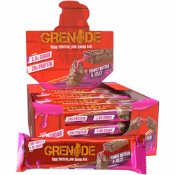 Grenade High Protein, Low Sugar Bar Peanut Butter & Jelly, 12 x 60 g