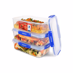 Sistema Klip It Food Storage Containers 2.2 Litre (Pack of 3) Meal and Food Prep Microwave Safe Freezer Safe Dishwasher Safe ...
