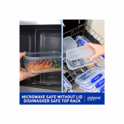 Sistema Klip It Food Storage Containers 2.2 Litre (Pack of 3) Meal and Food Prep Microwave Safe Freezer Safe Dishwasher Safe BPA Free | CH257