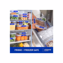 Sistema Klip It Food Storage Containers 2.2 Litre (Pack of 3) Meal and Food Prep Microwave Safe Freezer Safe Dishwasher Safe BPA Free | CH257