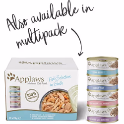 Applaws 100% Natural Wet Cat Food 70g Tuna Fillet 24 x 70g Tins
