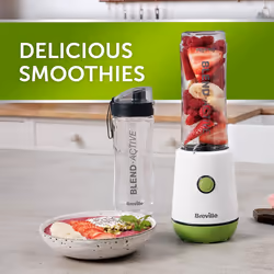 Breville Blend Active Personal Blender & Smoothie Maker | 350W | 2 Portable Blend Active Bottles (600ml) | Leak Proof Lids | White & Green [VBL246]