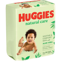 Huggies Natural Care, Baby Wipes - 12 Packs (672 Wipes Total) - Aloe Vera Wet Wipes with Natural Fragrance - Hypoallergenic with no alcohol