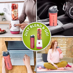 Breville Blend Active Personal Blender & Smoothie Maker | 350W | 2 Portable Blend Active Bottles (600ml) | Leak Proof Lids | White & Pink [VBL248]