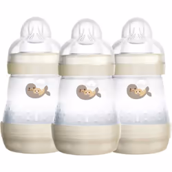 MAM Easy Start Self Sterilising Anti-Colic Baby Bottle 3 Pack (3 x160 ml) with Slow Flow MAM Teats Size 1, Newborn Essentials ...