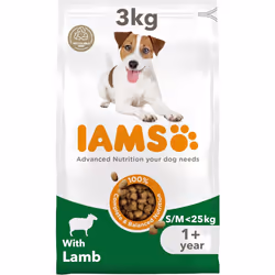 IAMS Complete Dry Dog Food for Adult 1+ Small and Medium Breeds with Lamb 3 kg