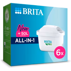 BRITA MAXTRA PRO All In One Water Filter Cartridge 6 Pack Original BRITA refill reducing impurities, chlorine, pesticides & l ...