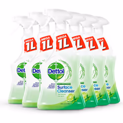 Dettol Antibacterial Bathroom Cleaner Spray Lime and Mint Total 6LAll Purpose Cleaner, Antibacterial, Disinfectant Spray, Hou ...