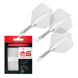 TARGET Darts K Flex Integrated Dart Flight And Shaft, No.6 Clear (Short) | Pack Of 3 K-Flex - No 6, Precision Moulded 2-In-1 Dart Flights And Dart