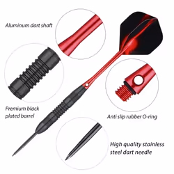 centaur 12 Pack Steel Tip Darts, Professional 22 Grams Metal Dart Set with 4 Color Premium Aluminum Shafts and 4 Style PET Flights and Dart Case,