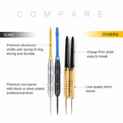 centaur 12 Pack Steel Tip Darts, Professional 22 Grams Metal Dart Set with 4 Color Premium Aluminum Shafts and 4 Style PET Flights and Dart Case,