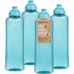 Sistema Twist 'n' Sip Squeeze Sports Water Bottles Kids Water Bottles 480 ml BPA-Free Made Using Recycled Plastic Teal Stone ...