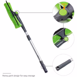 Amazon Basics Extendable Window Squeegee 180Â° Rotating Head telescopic Pole 26''-38'' 66cm-96.5cm Perfect for Cleaning Windows Mirrors Tiles Green