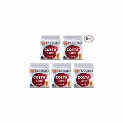Tassimo Costa Latte Medium Roast Coffee Pods x8 Pack of 5 Total 40 Drinks