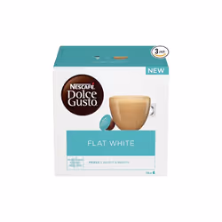 NESCAFE Dolce Gusto Flat White Coffee Pods total of 48 Coffee Capsules Creamy Coffee Flavour 3 Packs