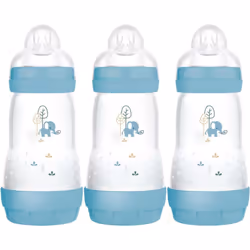 MAM Easy Start Self Sterilising Anti-Colic Baby Bottle Pack of 3 (3 x 260 ml), Anti-Colic Bottle with Medium Flow MAM Teats S ...