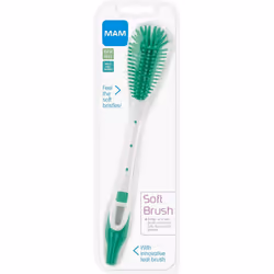 MAM Soft Baby Bottle Brush, Teat Brush with Hanging Hole for Easy Storage, Non-Scratch Brush, Ideally Suited for Cleaning Bottle Teats, Unisex