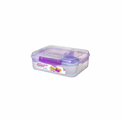 Sistema Bento Box TO GO | Lunch Box with Yoghurt/Fruit Pot | 1.65 L | BPA-Free | Assorted Colours (Varies by Pack) | 1 Count