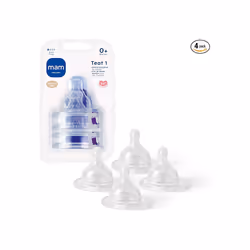 MAM Teats Size 1 Suitable for Newborns Slow Flow SkinSoft Silicone Teats for Baby Bottles Fits All MAM Bottles Baby Feeding E ...