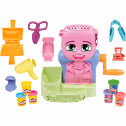 Play-Doh Hair Stylin' Salon Playset with 6 Cans, Pretend Play Toys for Girls and Boys Ages 3 and Up