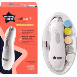 Tommee Tippee Electric Baby Nail File Trimmer Battery-Powered Infant Nail Clipper with LED Light and Six Filing Heads for Bab ...