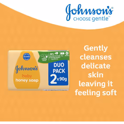 Johnson's Baby Honey soap Duo, Yellow, 90 g (Pack of 2)