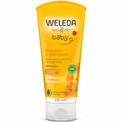 Weleda Baby Shampoo Wash w. Calendula Sensitive Kids Shampoo Baby Bath Wash Baby Face Wash baby Shower Cream in One by Weleda Baby Skincare 200ml