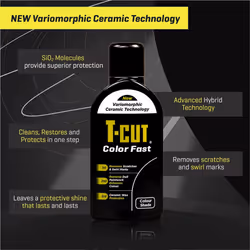T-Cut 3 in 1 Color Fast Paintwork Restorer Car Polish, Black, 500 ml