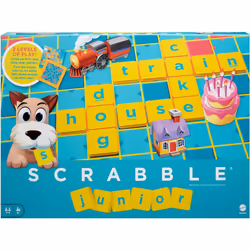 Mattel Games Scrabble Junior Kids Crossword Board Game English Version Family Board Game Kids Word Game Kids 2 to 4 Players A ...