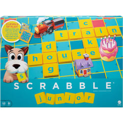 Mattel Games Scrabble Junior Kids Crossword Board Game English Version Family Board Game Kids Word Game Kids 2 to 4 Players Ages 6 to 10  Y9667