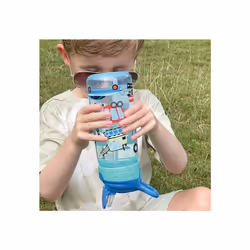 Nuby Super Quench Water Bottle-No Spill Active Toddler Sippy Cup 540ml Carry Handle Freeflow Dishwasher Steriliser 18 Months Plus, Traffic Pack of 2